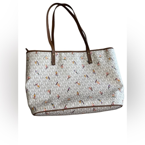 Michael Kors Aspen Limited Edition Tote Bag with Skiers and Snowboarders - Picture 9 of 9